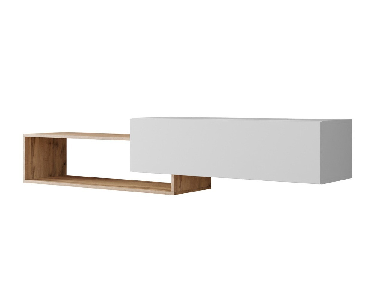 TV stand Pinos (White + Wotan Oak)