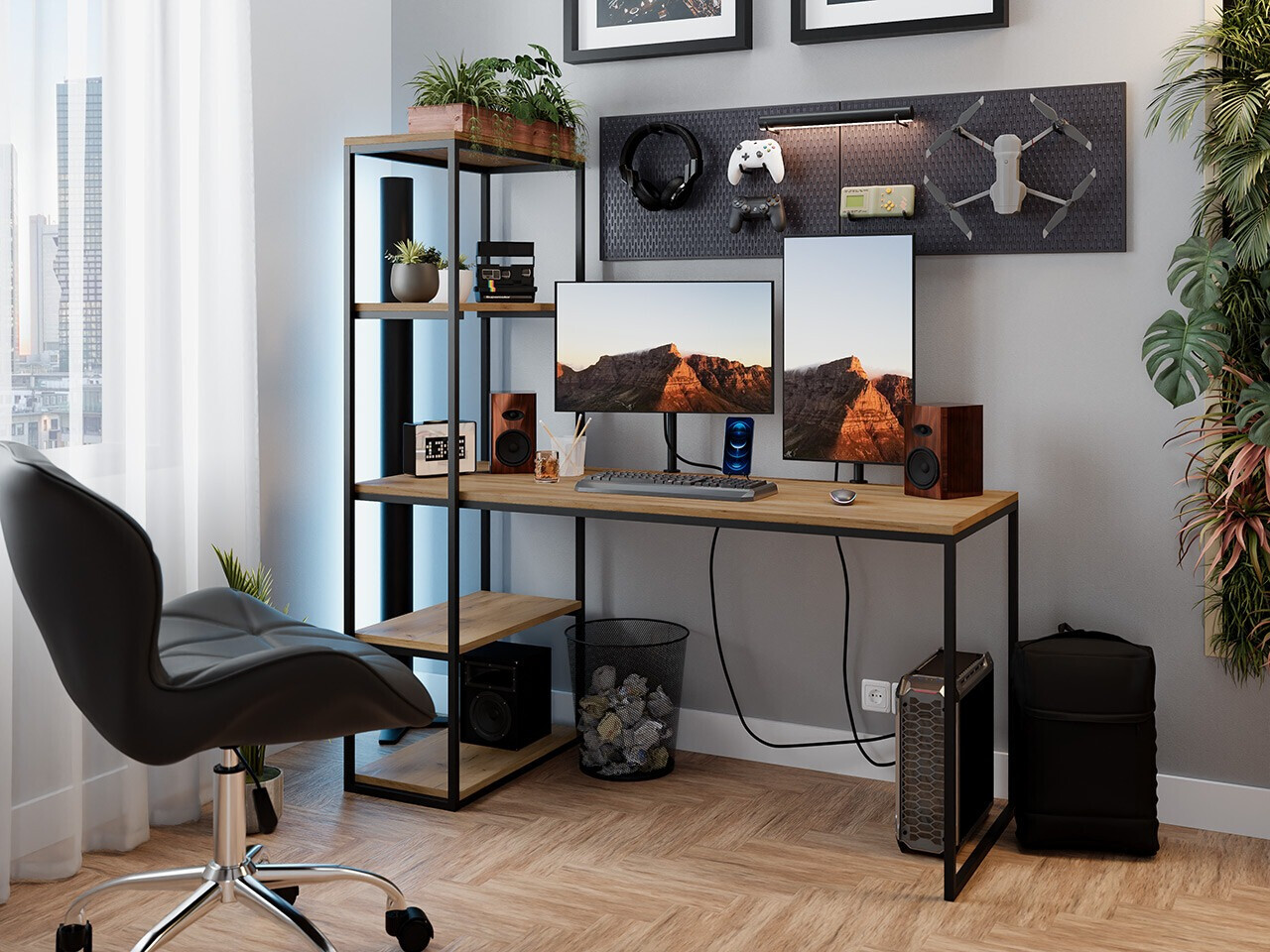 Desk Oswego 107 (Brown + Black)