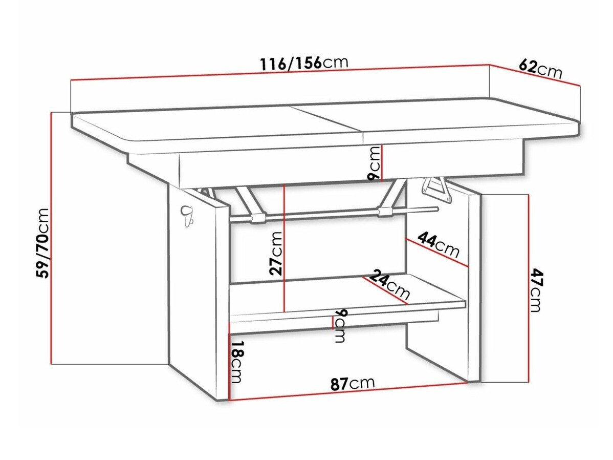 Transforming coffee table Stanton 108 (White)