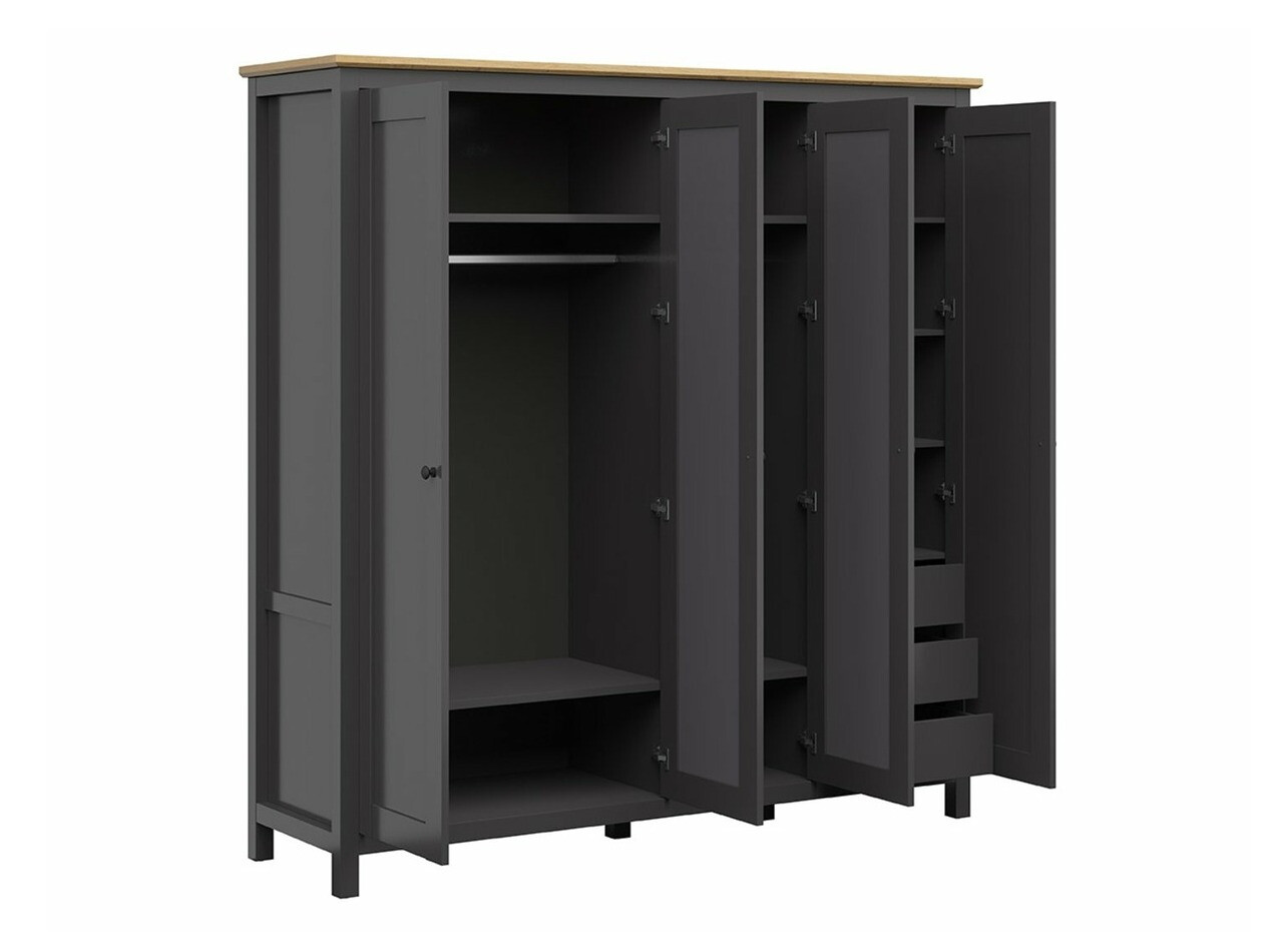 Wardrobe Sordoro 133 (Graphite + Artisan oak)