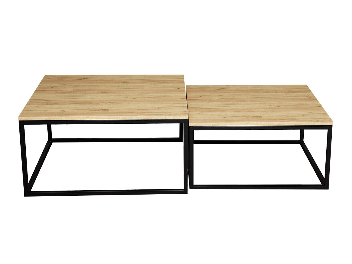 Nest of coffee tables Oswego 101 (Craft oak + Black)