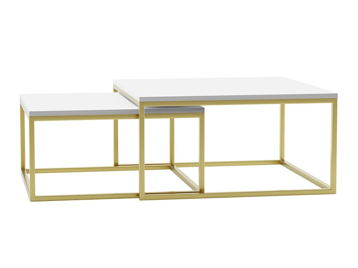 Coffee table set Oswego 102 (White + Golden)