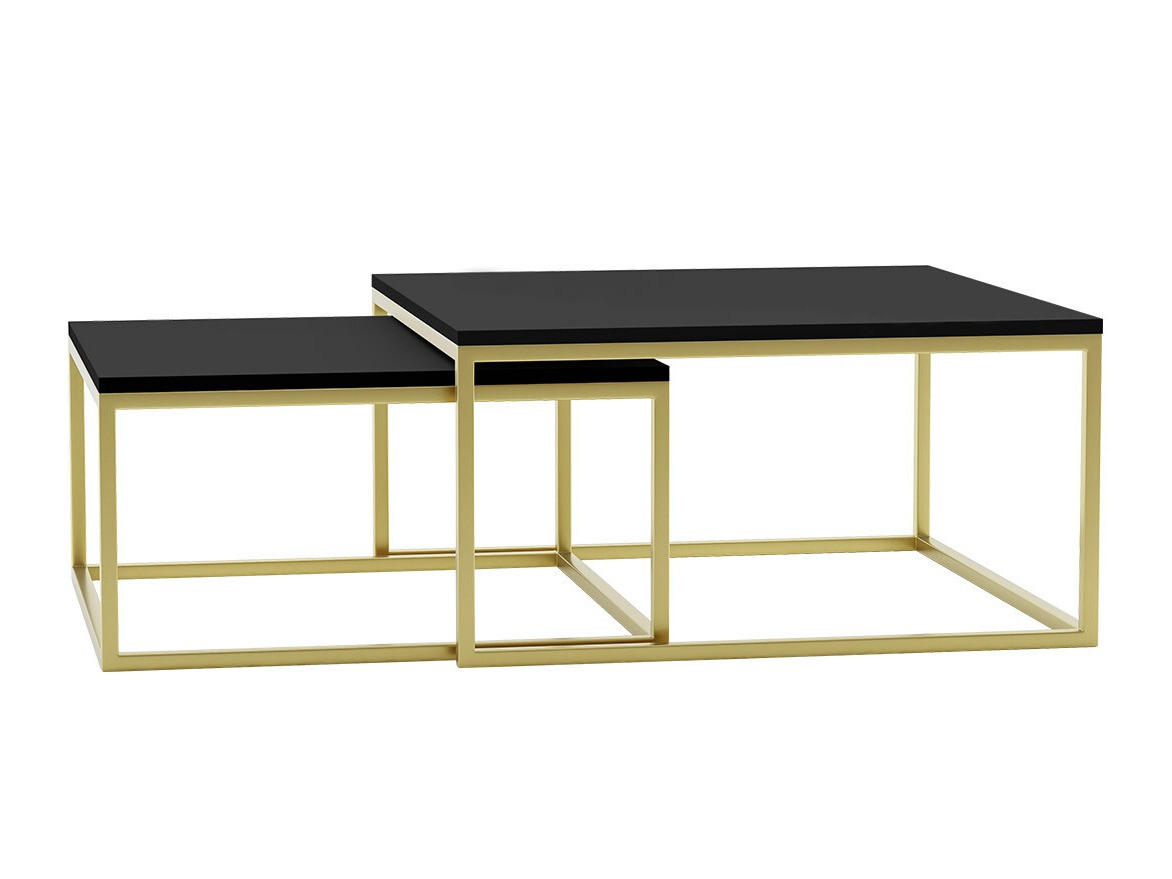 Nest of coffee tables Oswego 102 (Black + Golden)
