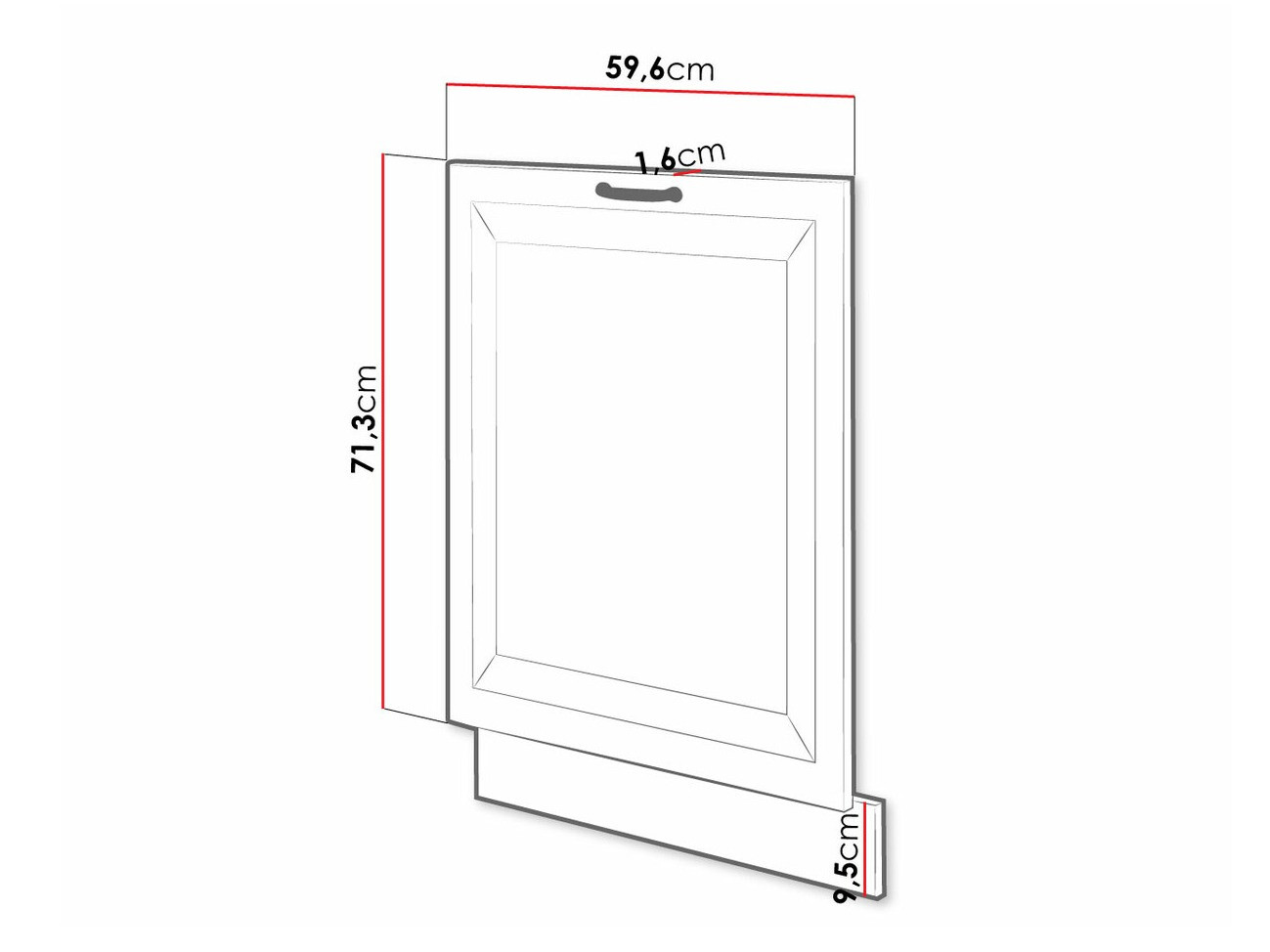 Dishwasher door Retro Grey 147