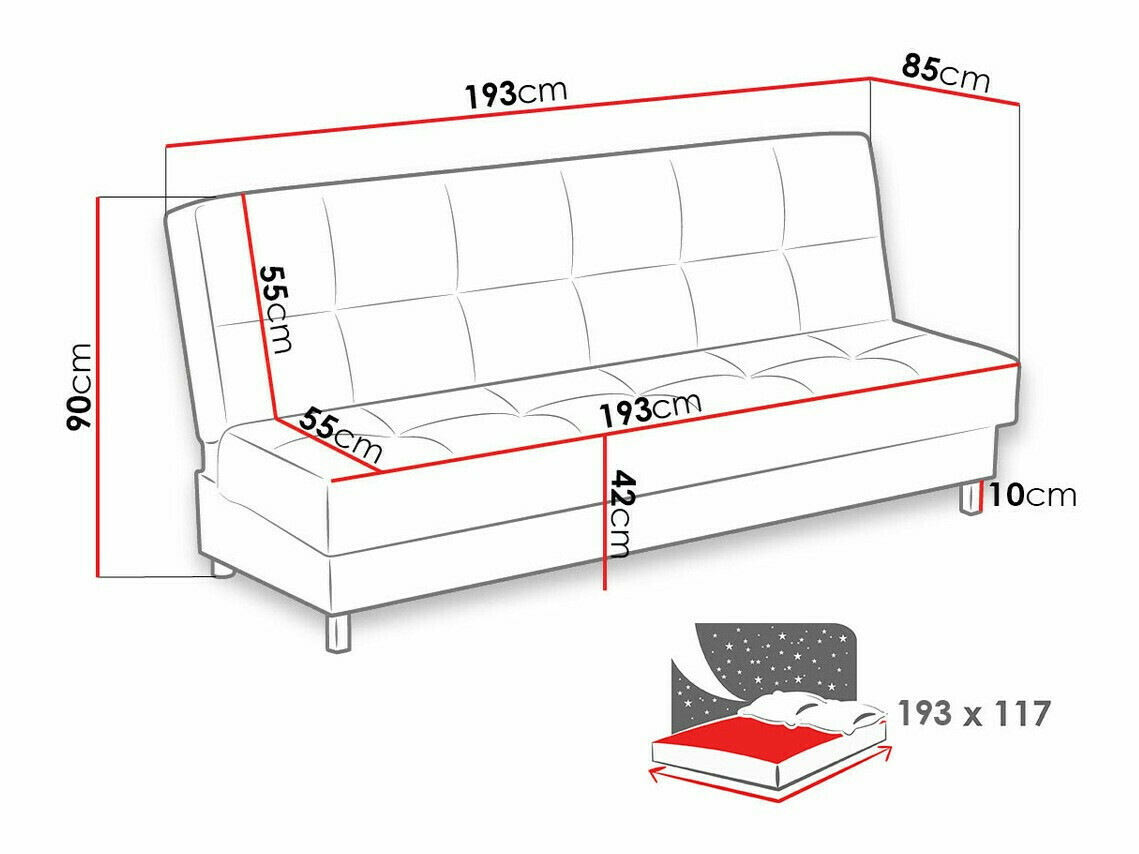Sofa bed Columbus 107 (Kronos 02)