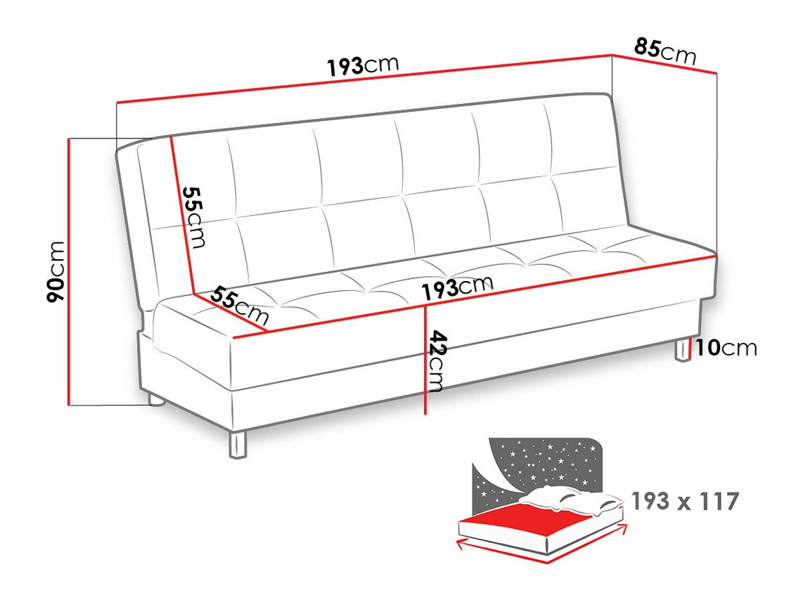 Sofa bed Columbus 107 (Kronos 34)