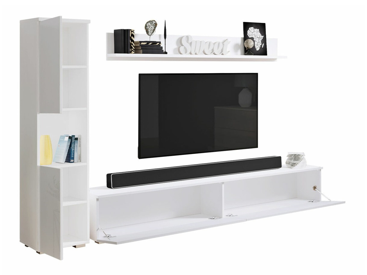Living room set Sarasota 130 (Dark grey + Glossy white)