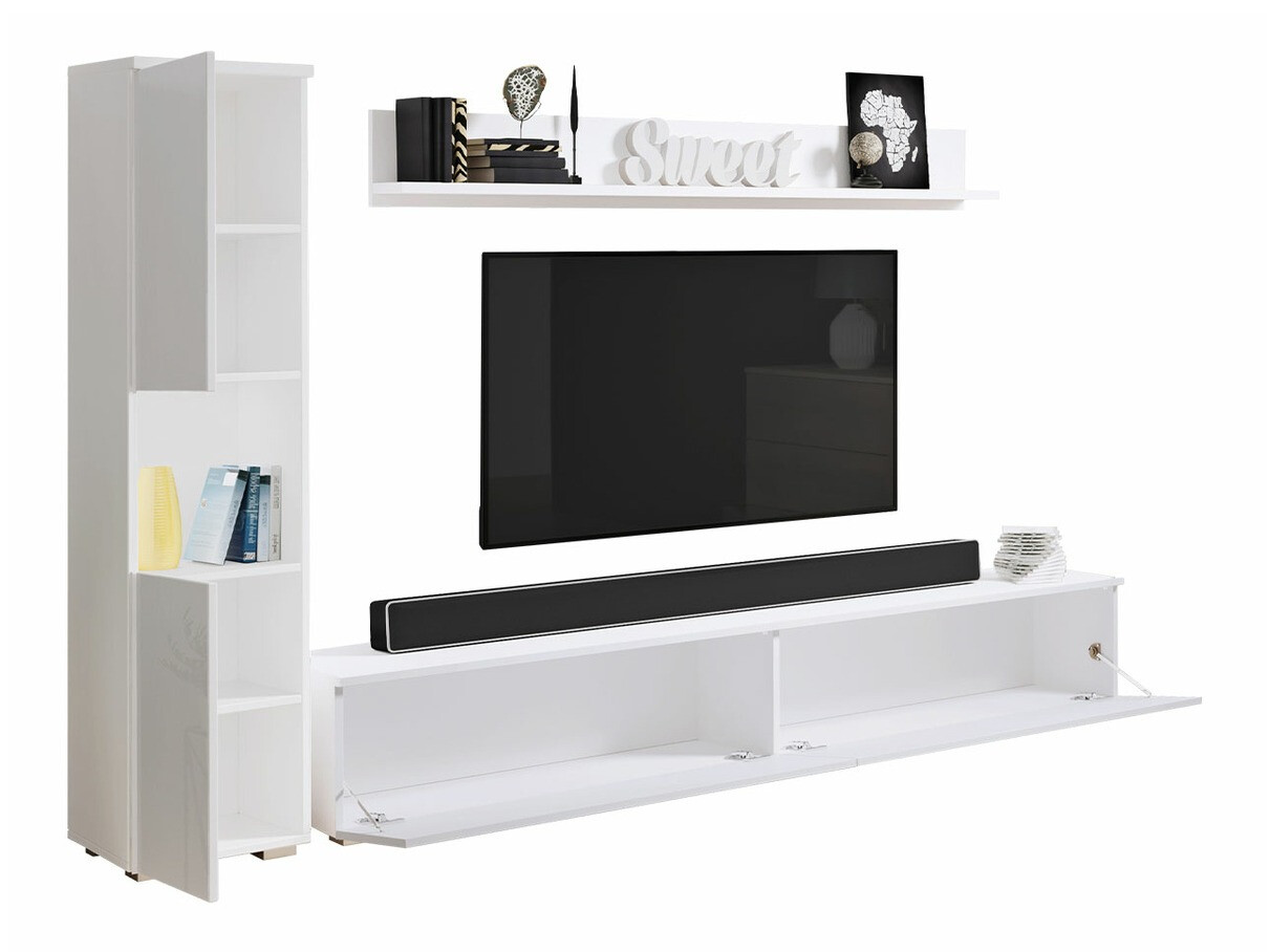Living room set Sarasota 130 (Dark grey + Glossy white)
