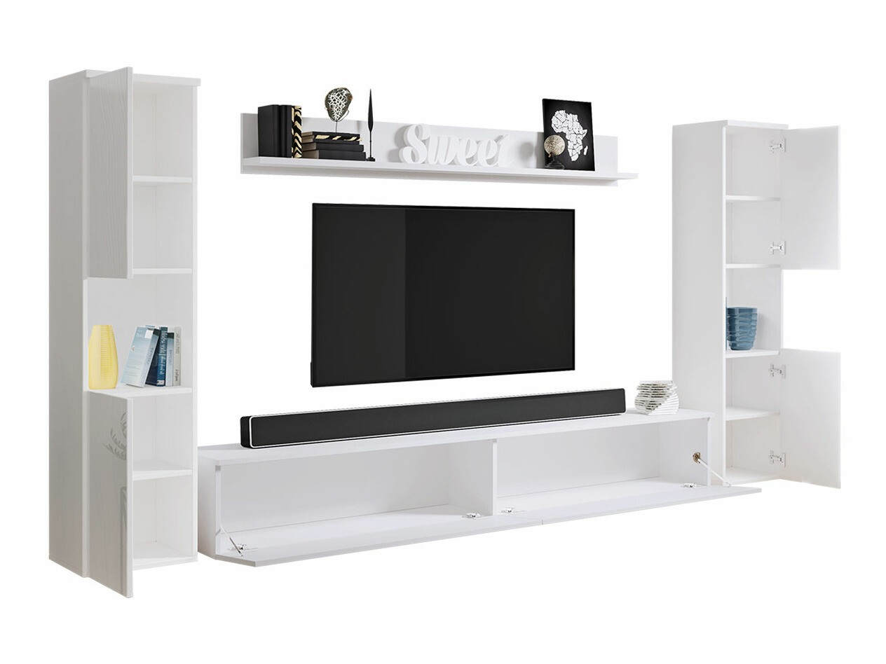 Living room set Sarasota 131 (Dark grey + Glossy white)