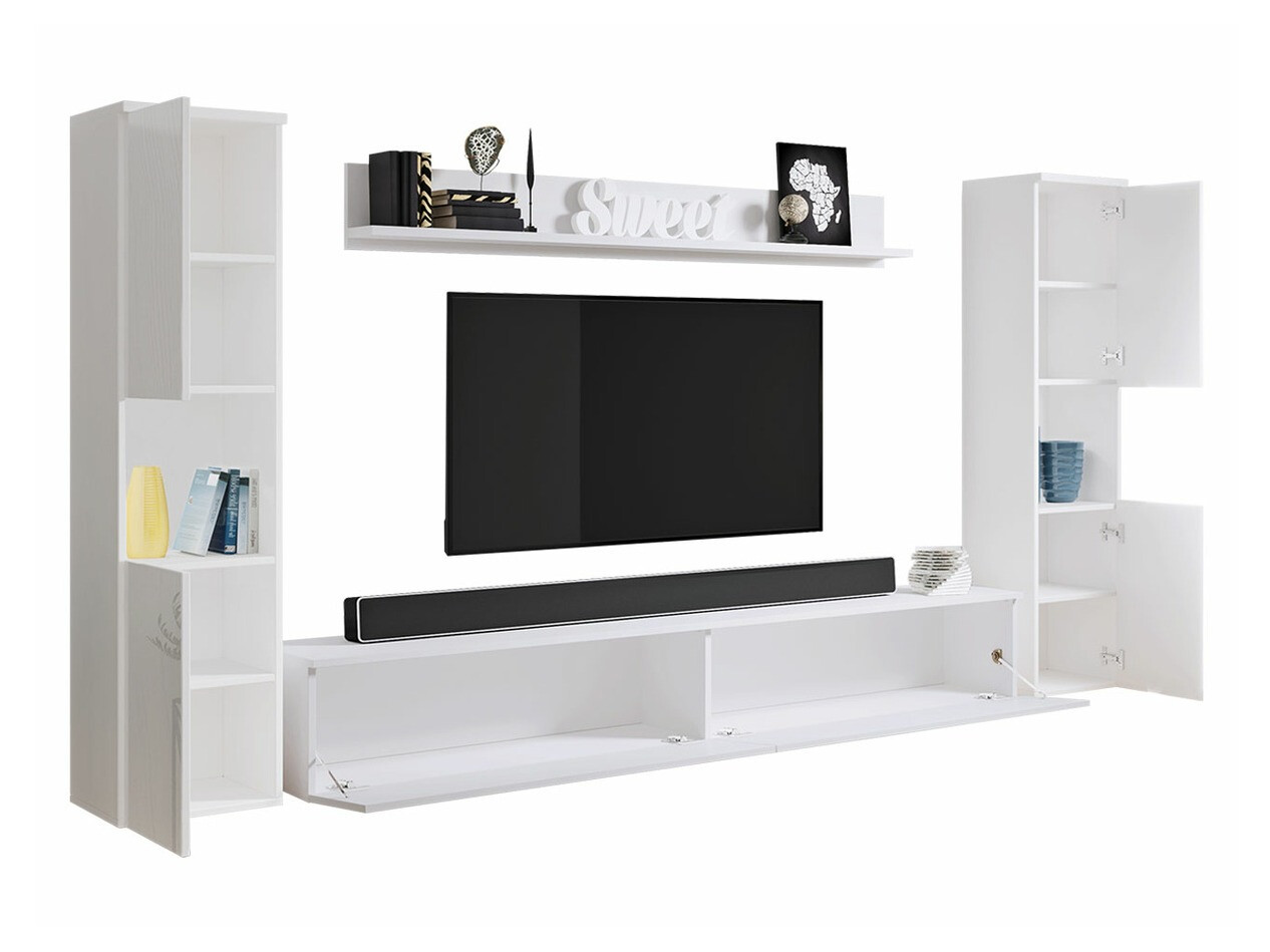 Living room set Sarasota 131 (Dark grey + Glossy white)