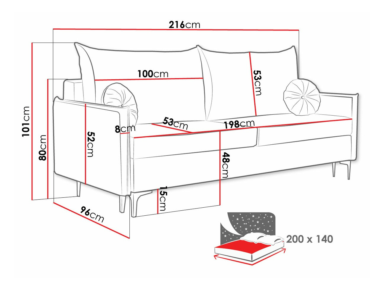 Sofa bed Clovis 103 (Manila 02)