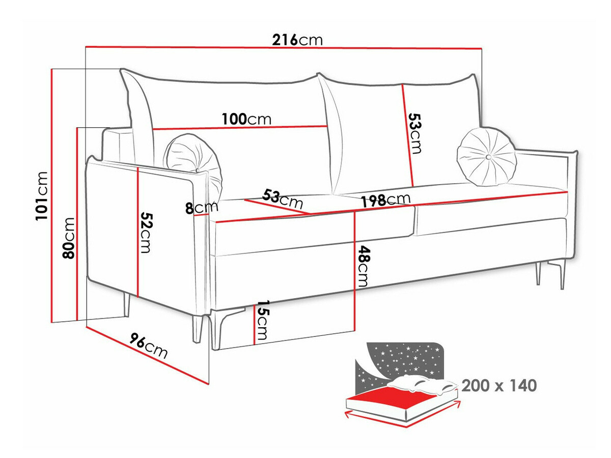 Sofa bed Clovis 103 (Manila 19)