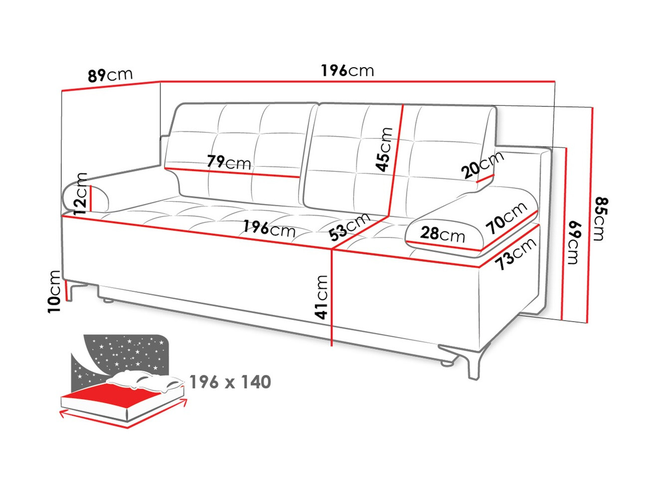 Sofa bed Independence 100 (Ikar 01)