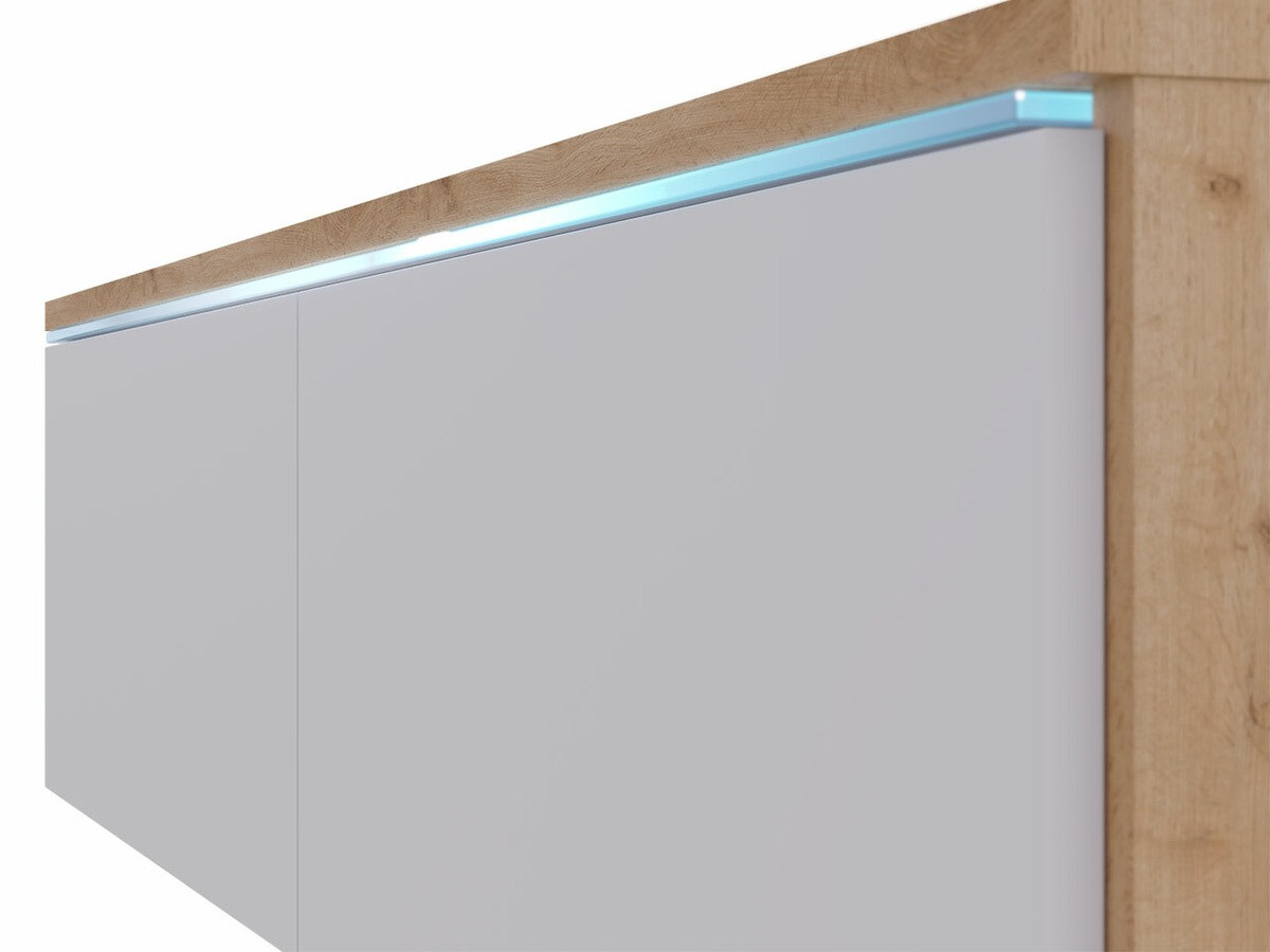 TV stand Scientia I (Matera grey + Glossy white)