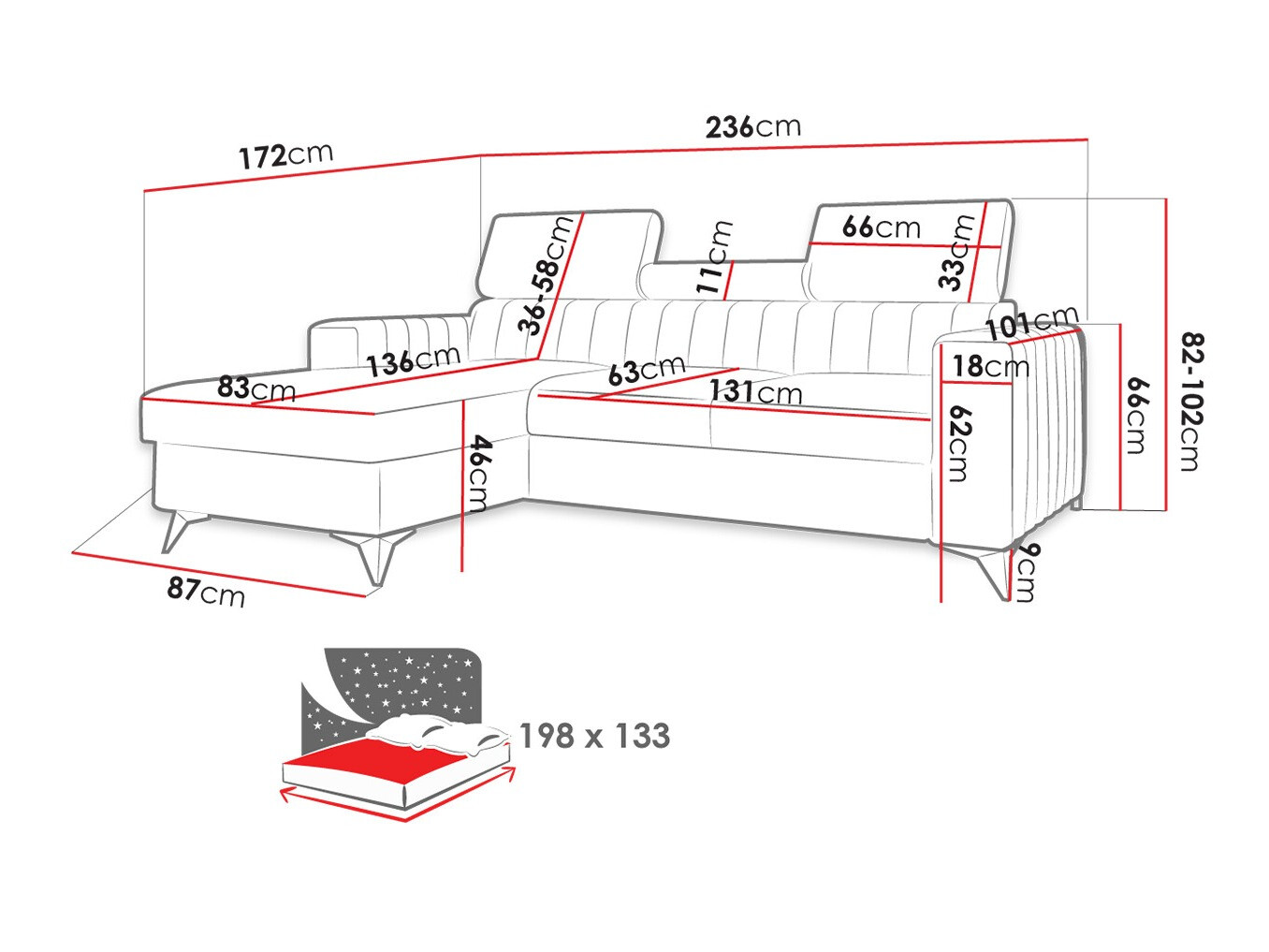 Corner sofa Columbus 191 (Poso 01)