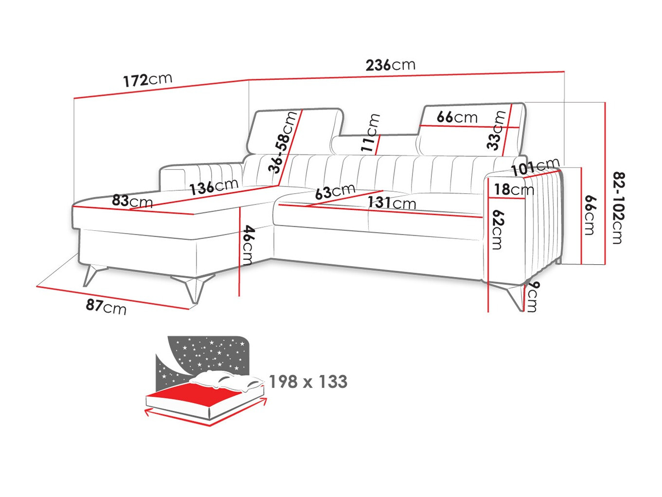 Corner sofa Columbus 191 (Poso 14)