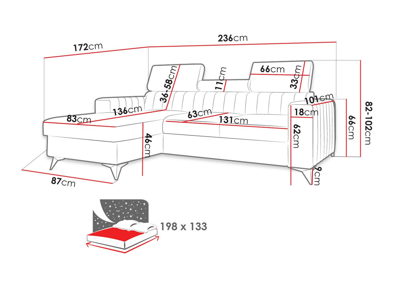 Corner sofa Columbus 191 (Poso 22)
