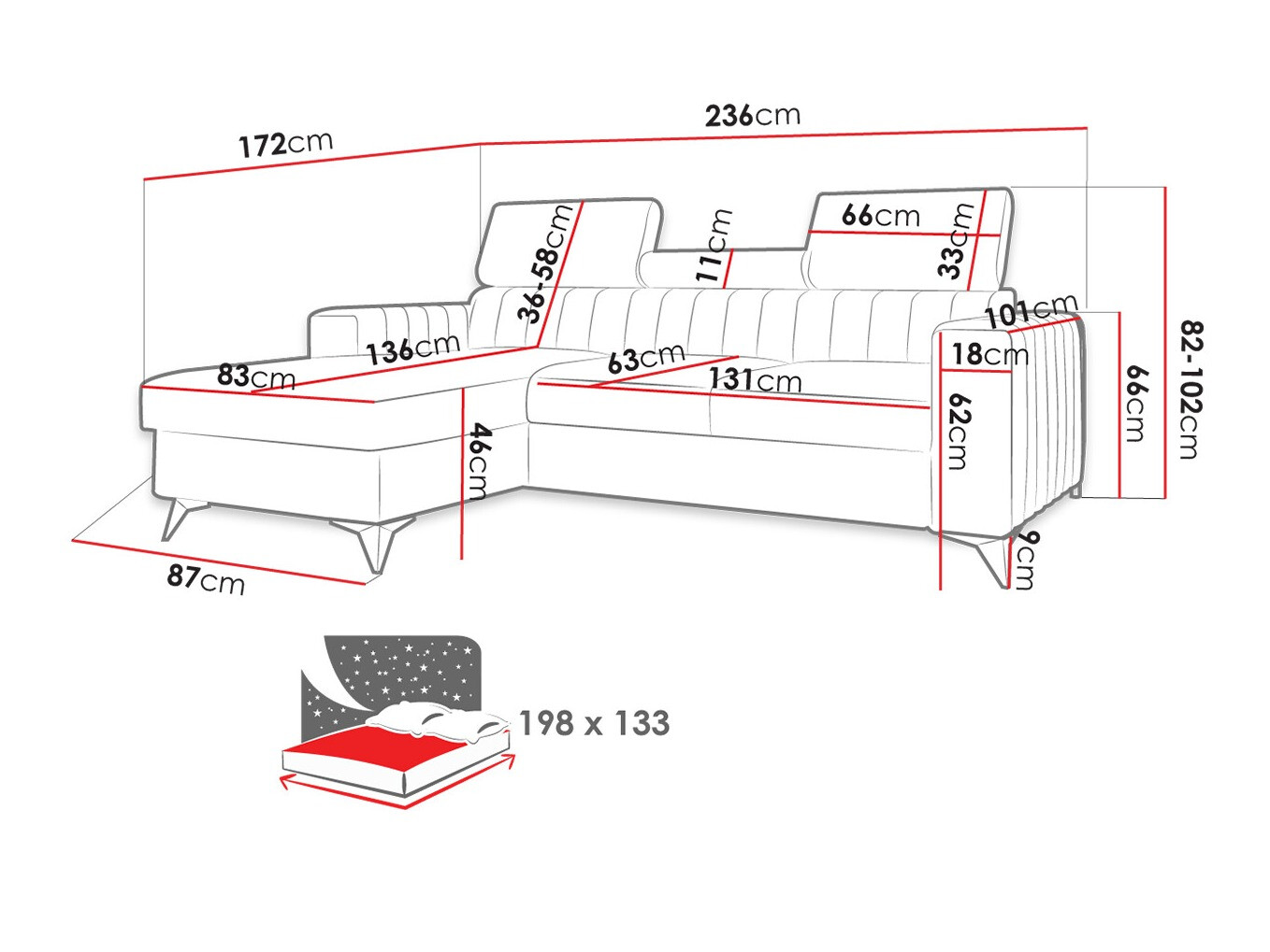Corner sofa Columbus 191 (Poso 22)