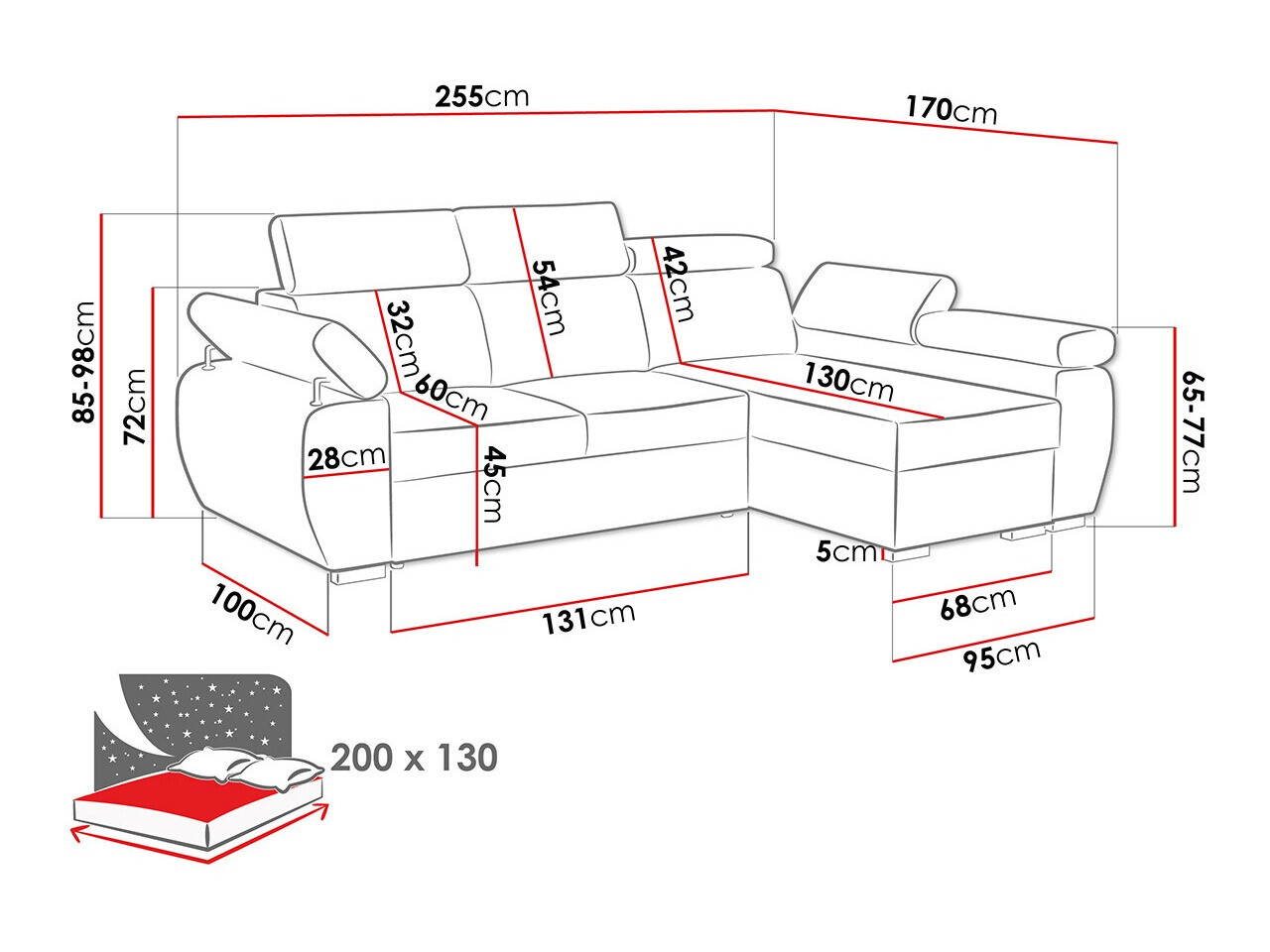 Corner sofa Columbus 192 (Poso 14)