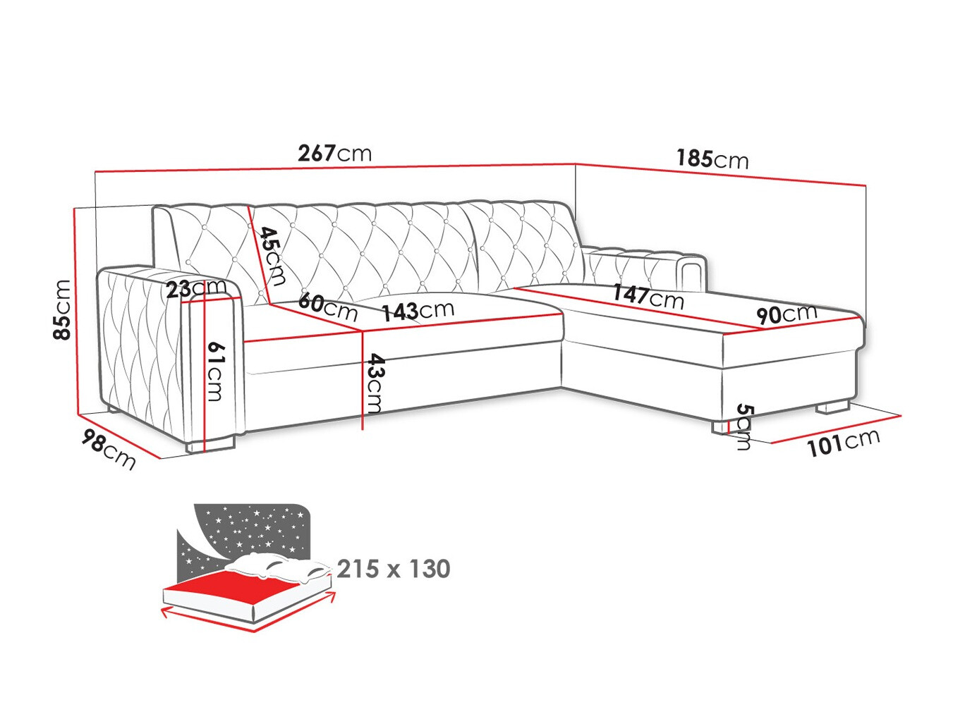 Corner sofa Columbus 203 (Kronos 09)