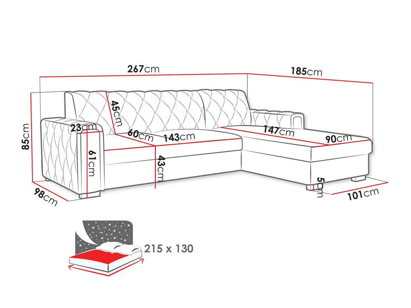 Corner sofa Columbus 203 (Kronos 09)