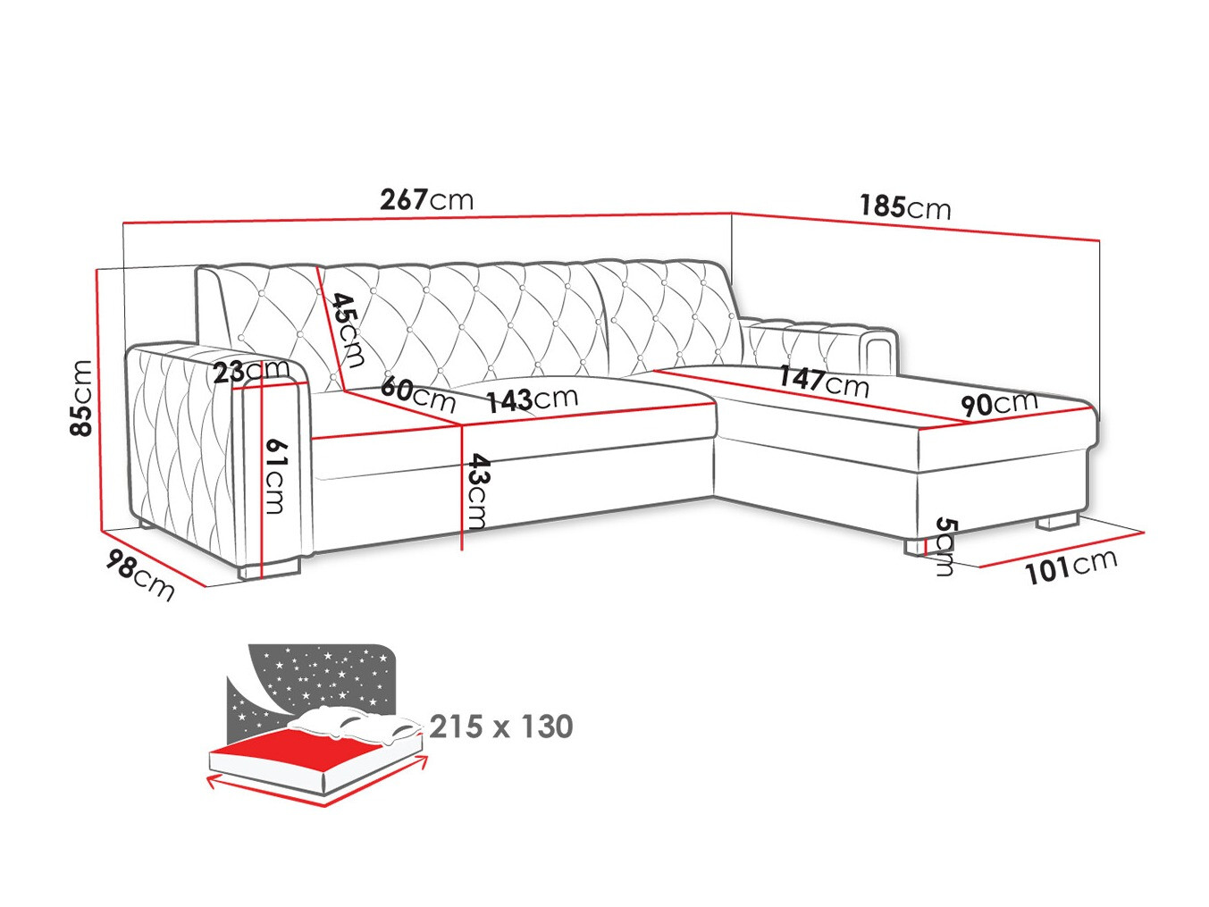 Corner sofa Columbus 203 (Kronos 46)