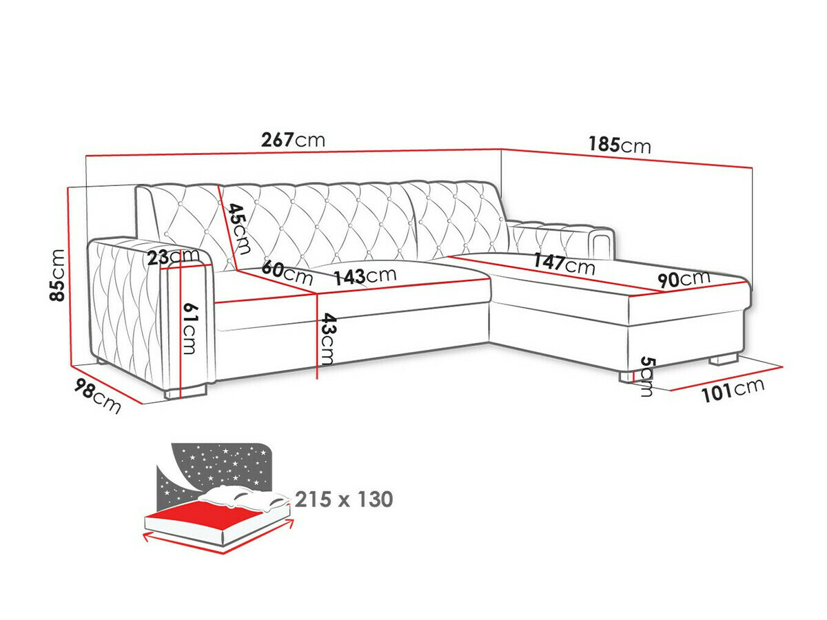 Corner sofa Columbus 203 (Kronos 53)