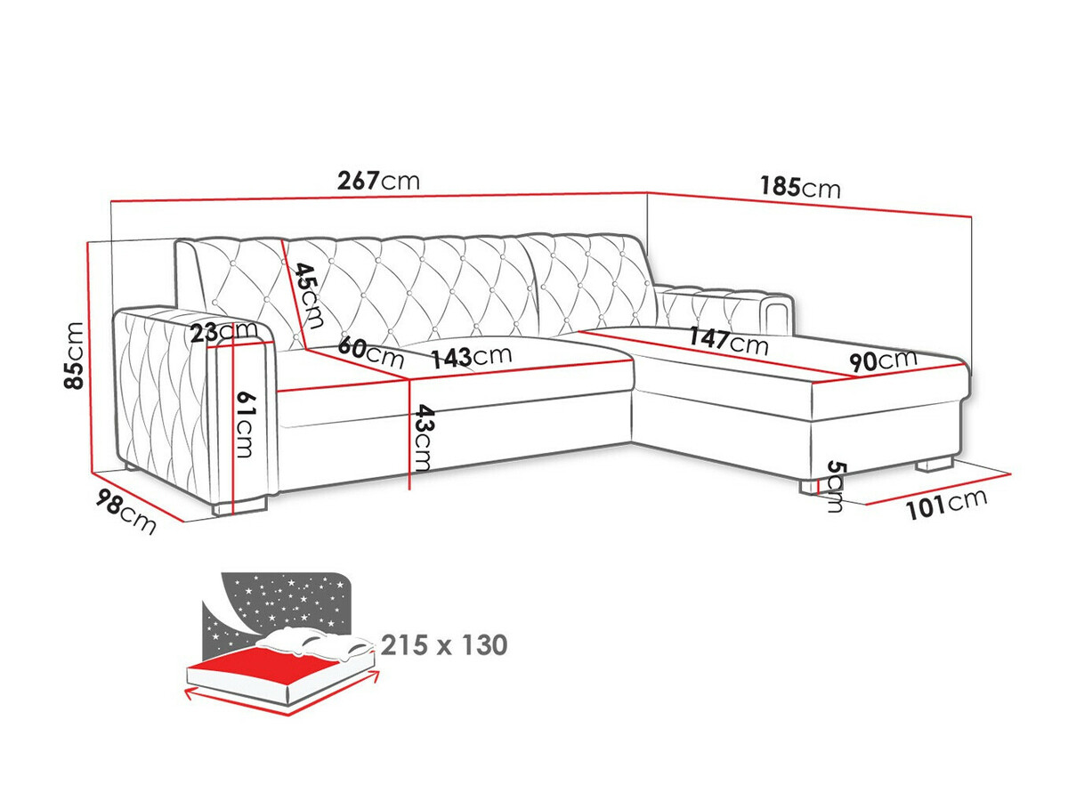 Corner sofa Columbus 203 (Paros 2)