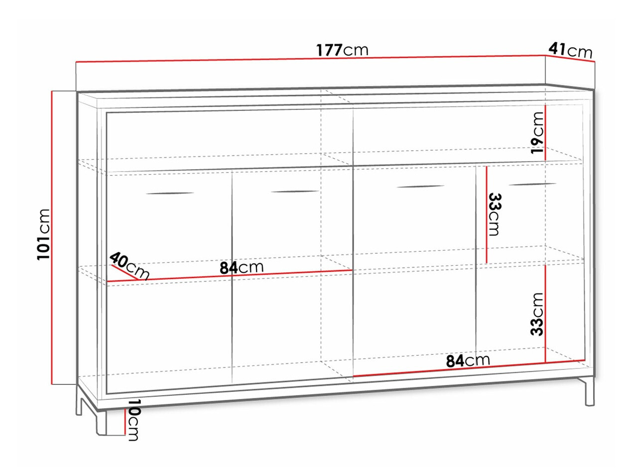 Chest of drawers Etrmoni 105 (Light wood + Oak)