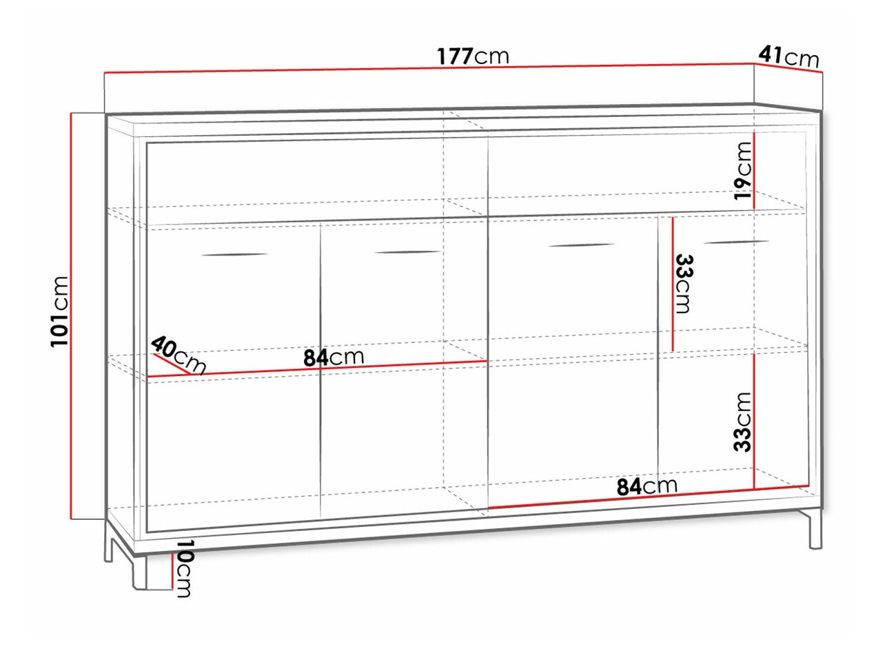 Chest of drawers Etrmoni 105 (Light wood + Oak)