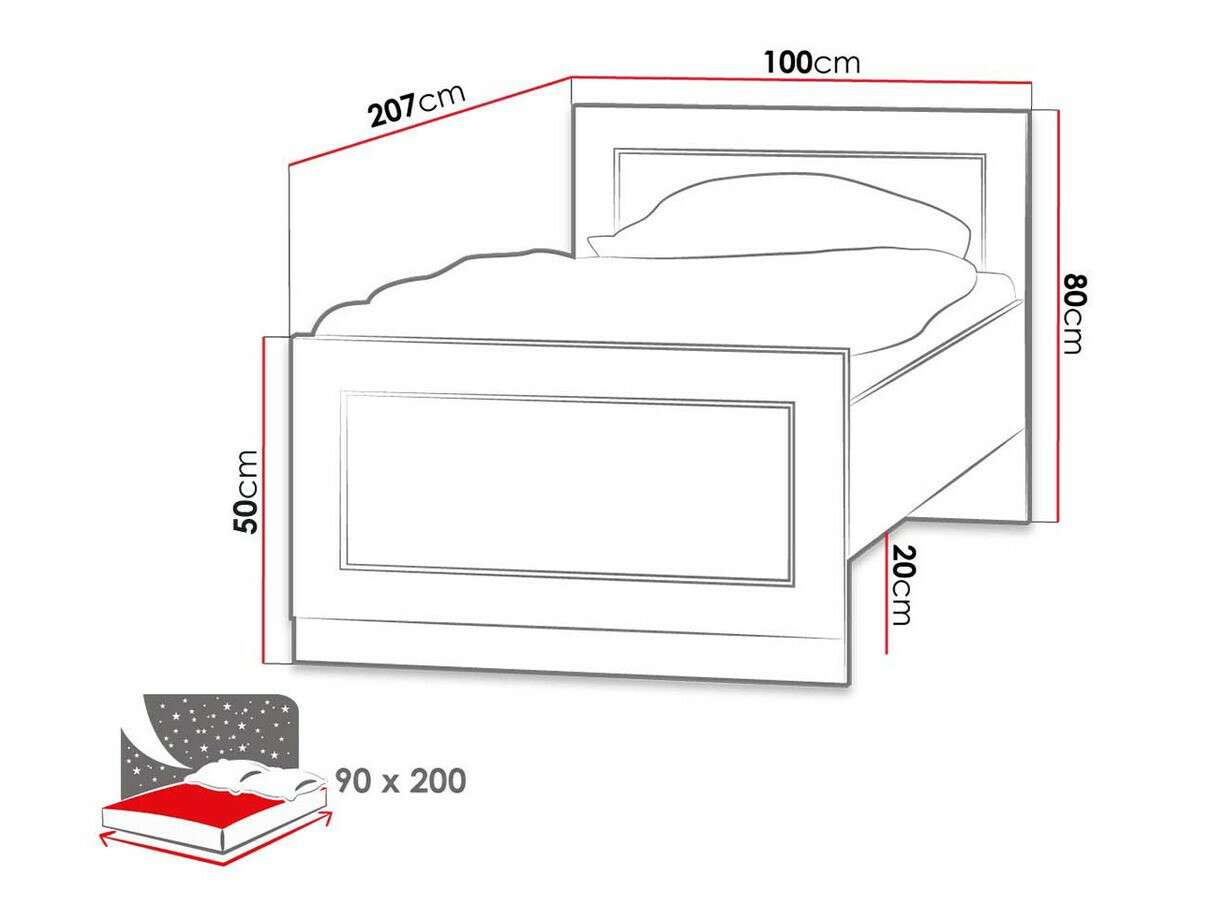 Bed Lircava 116 (Lefkas oak)