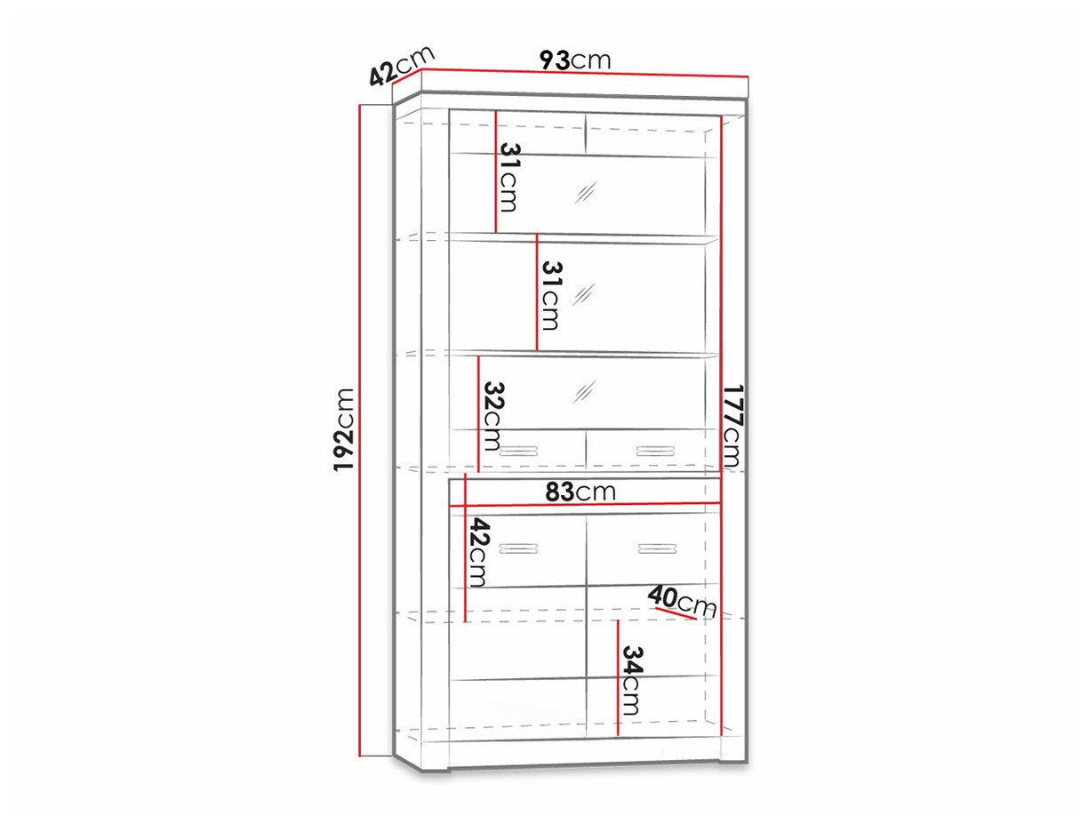 Bookcase Serfeno 101 (Ash)
