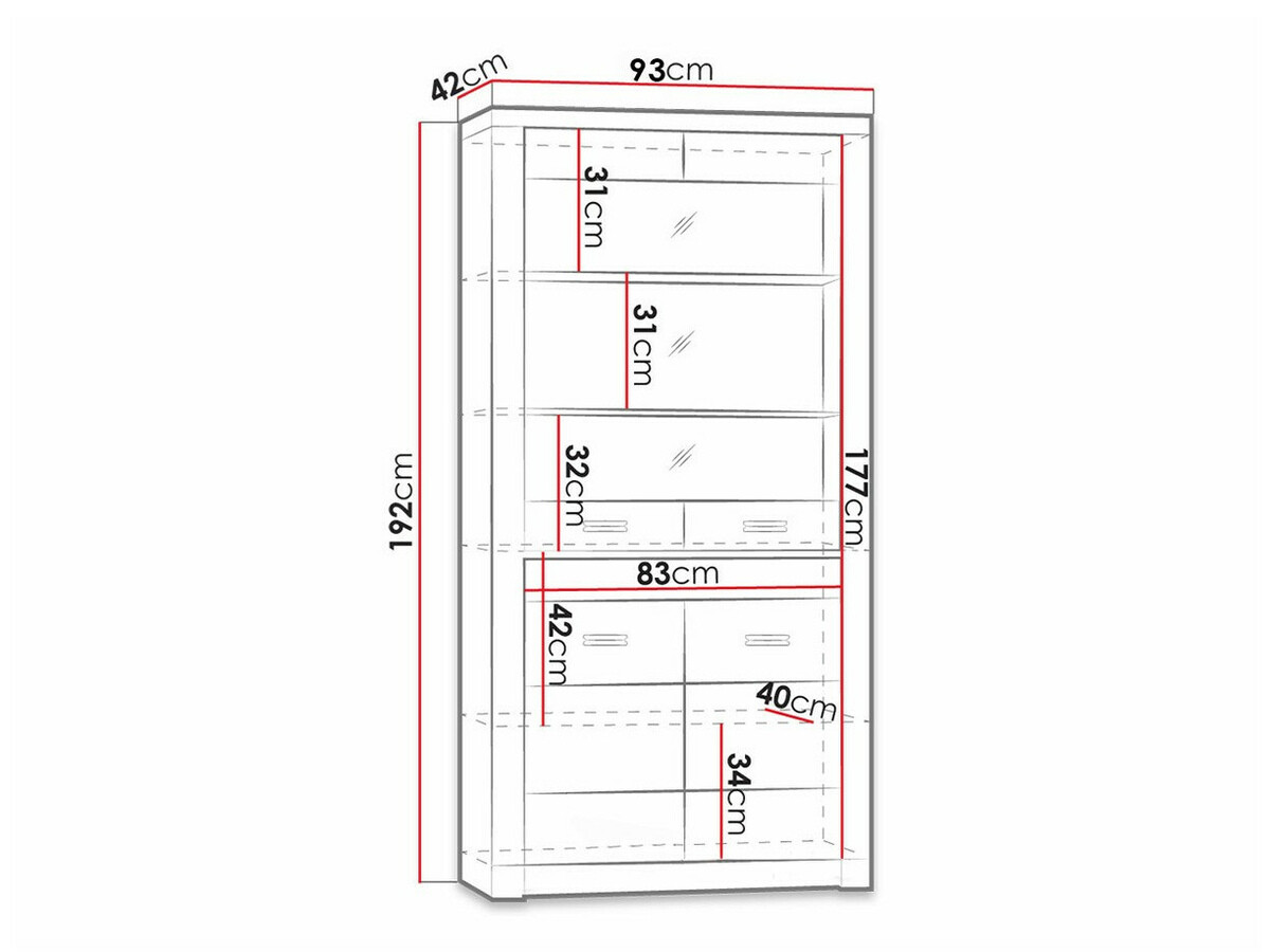 Bookcase Serfeno 101 (Dark ash)