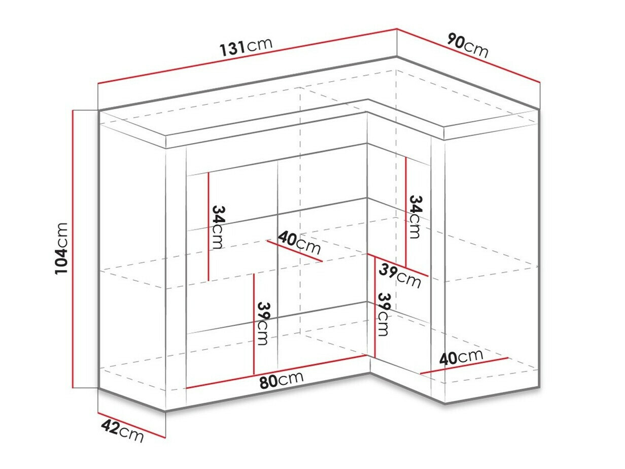 Corner cabinet Serfeno 112 (Dark ash)