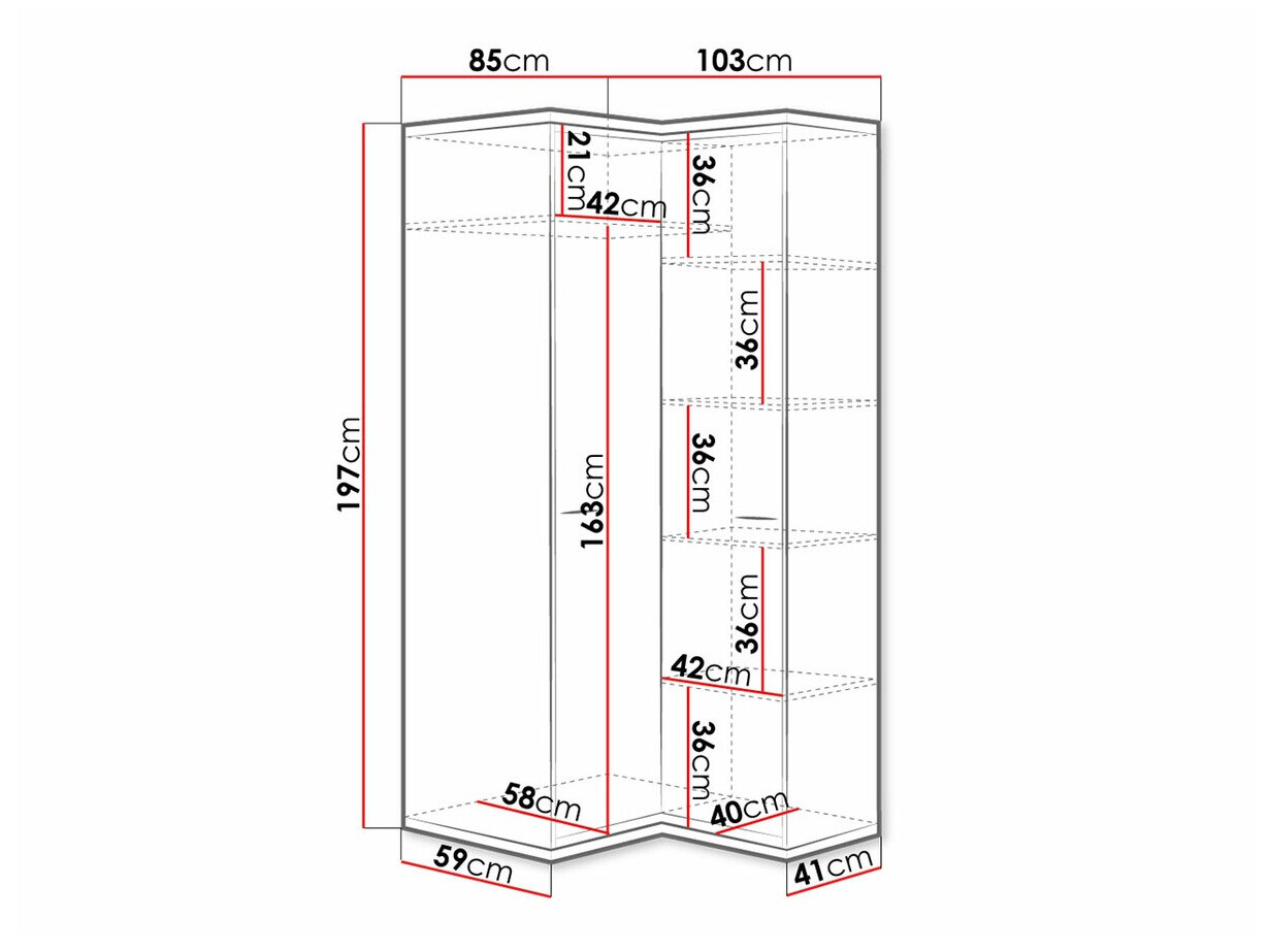 Corner wardrobe Etrmoni 110