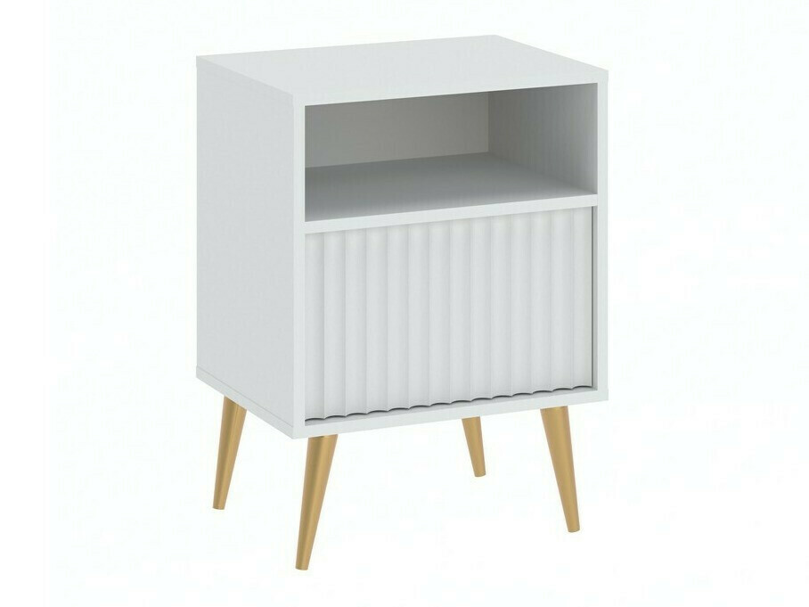 Bedside table Cirferi 106 (White + Golden)