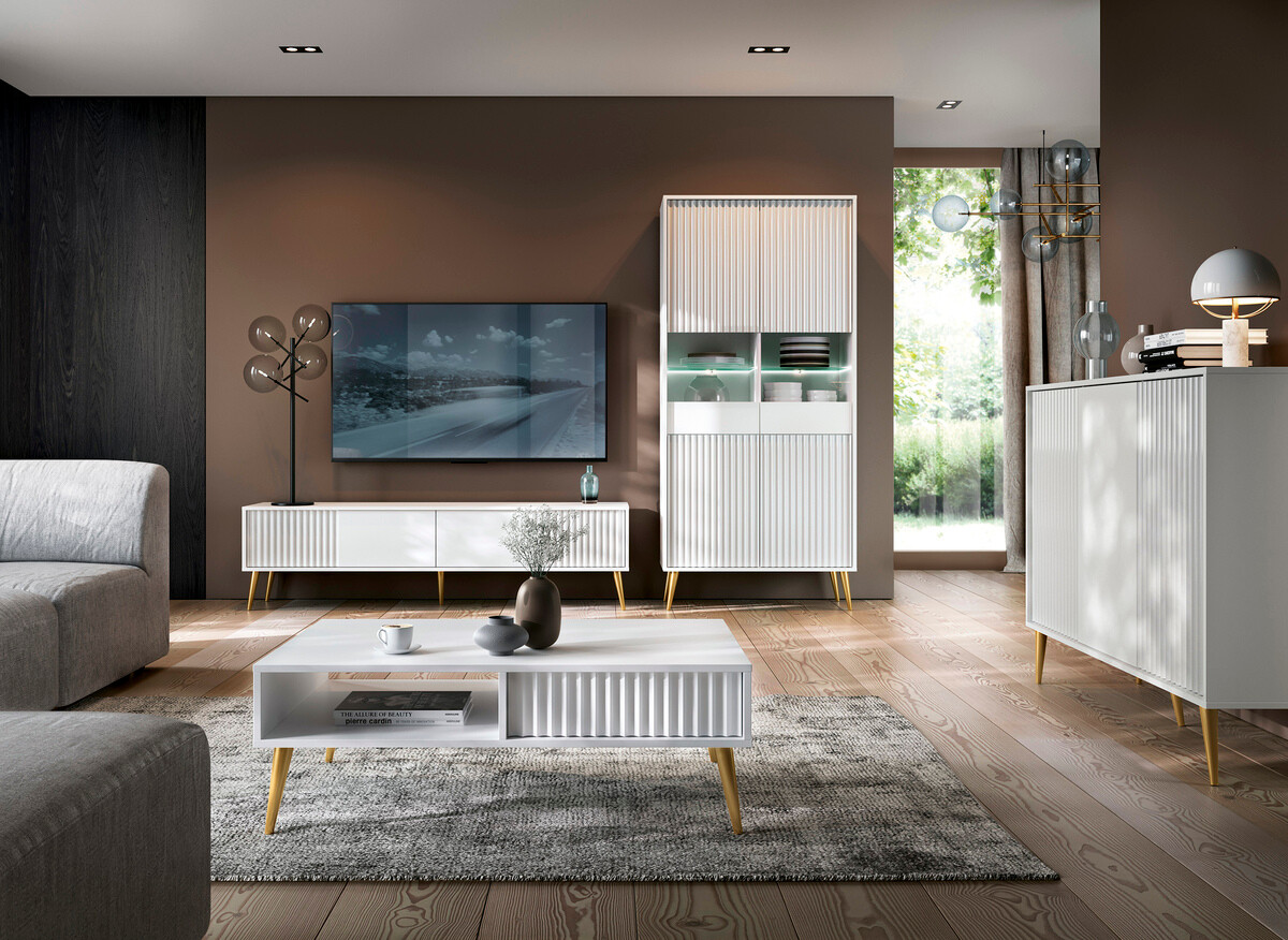 Bookcase Cirferi 108 (White + Golden)
