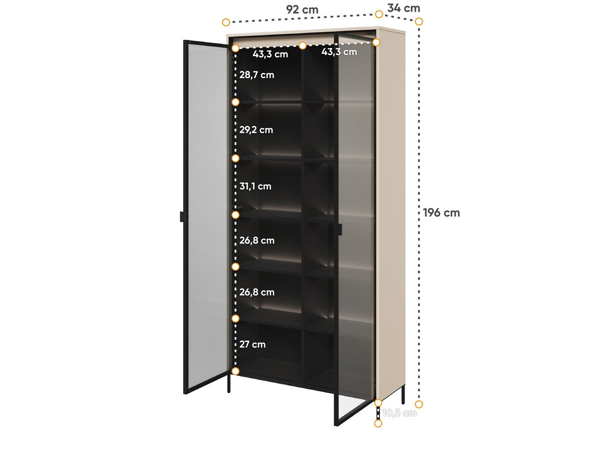 Bookcase Fernolu 106 (Beige + Black)