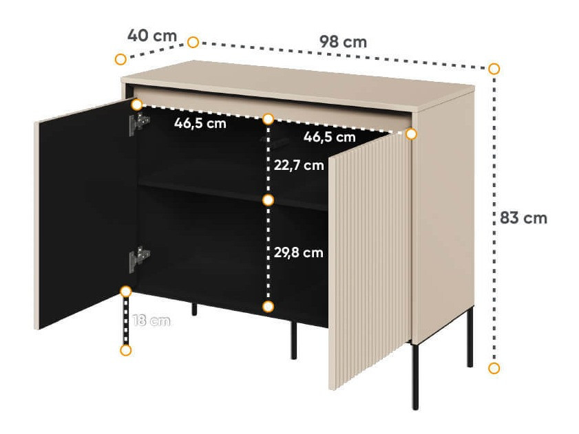 Sideboard Fernolu 101 (Beige + Black)