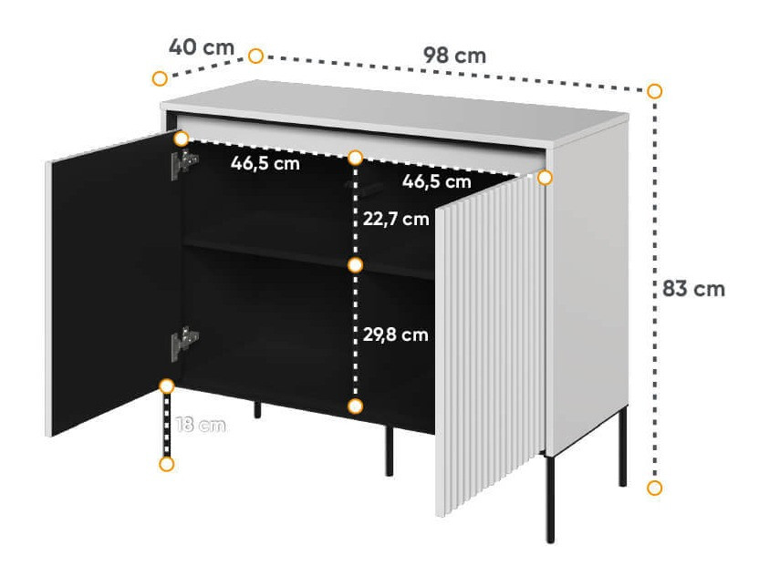 Sideboard Fernolu 101 (White + Black)