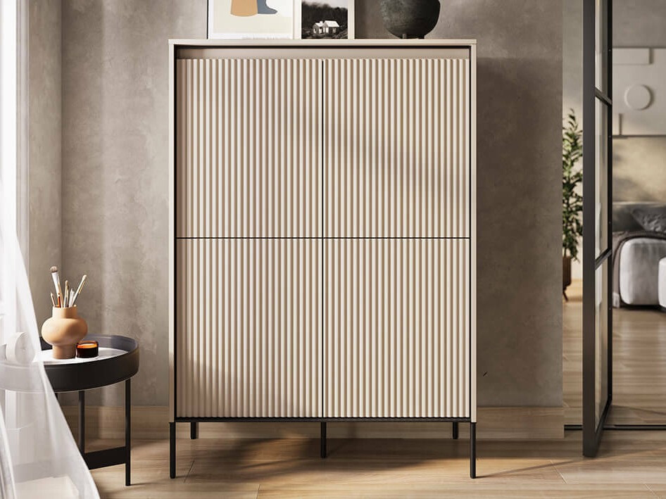Sideboard Fernolu 102 (Beige + Black)