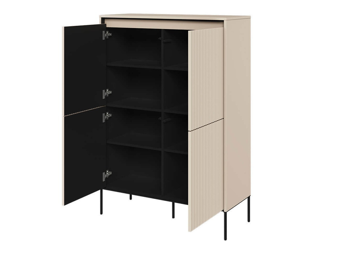Sideboard Fernolu 102 (Beige + Black)