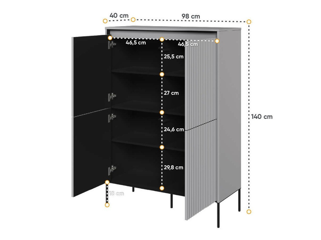 Sideboard Fernolu 102 (Grey + Black)