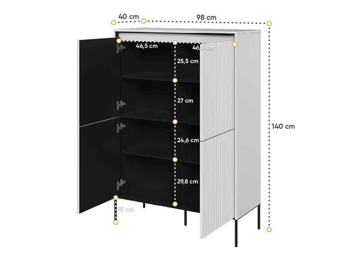 Sideboard Fernolu 102 (White + Black)