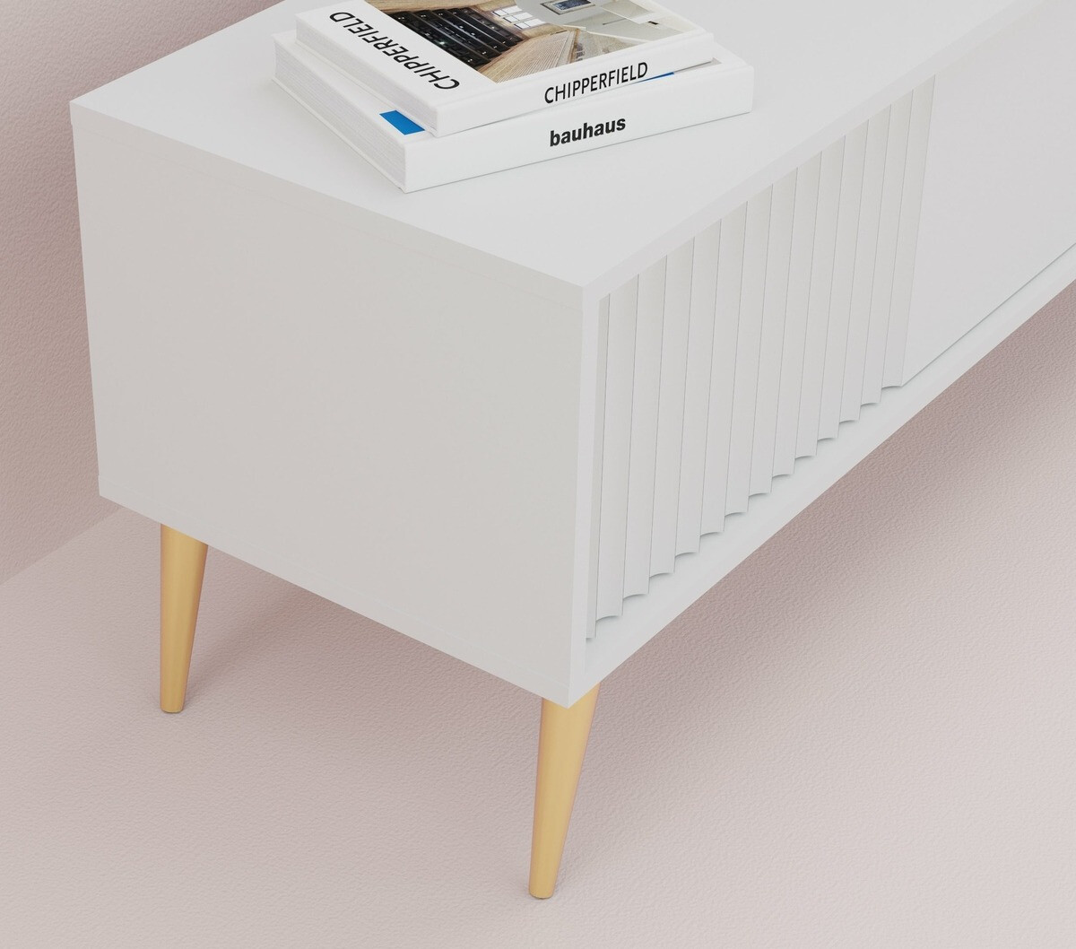 TV stand Cirferi 105 (White + Golden)