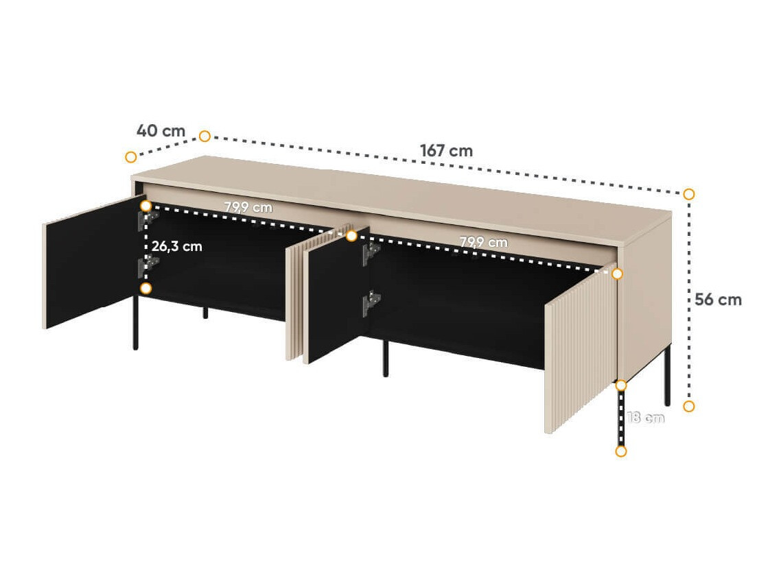 TV stand Fernolu 104 (Beige + Black)