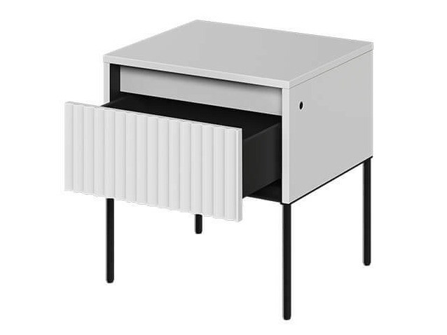 Bedside table Fernolu 111 (White + Black)