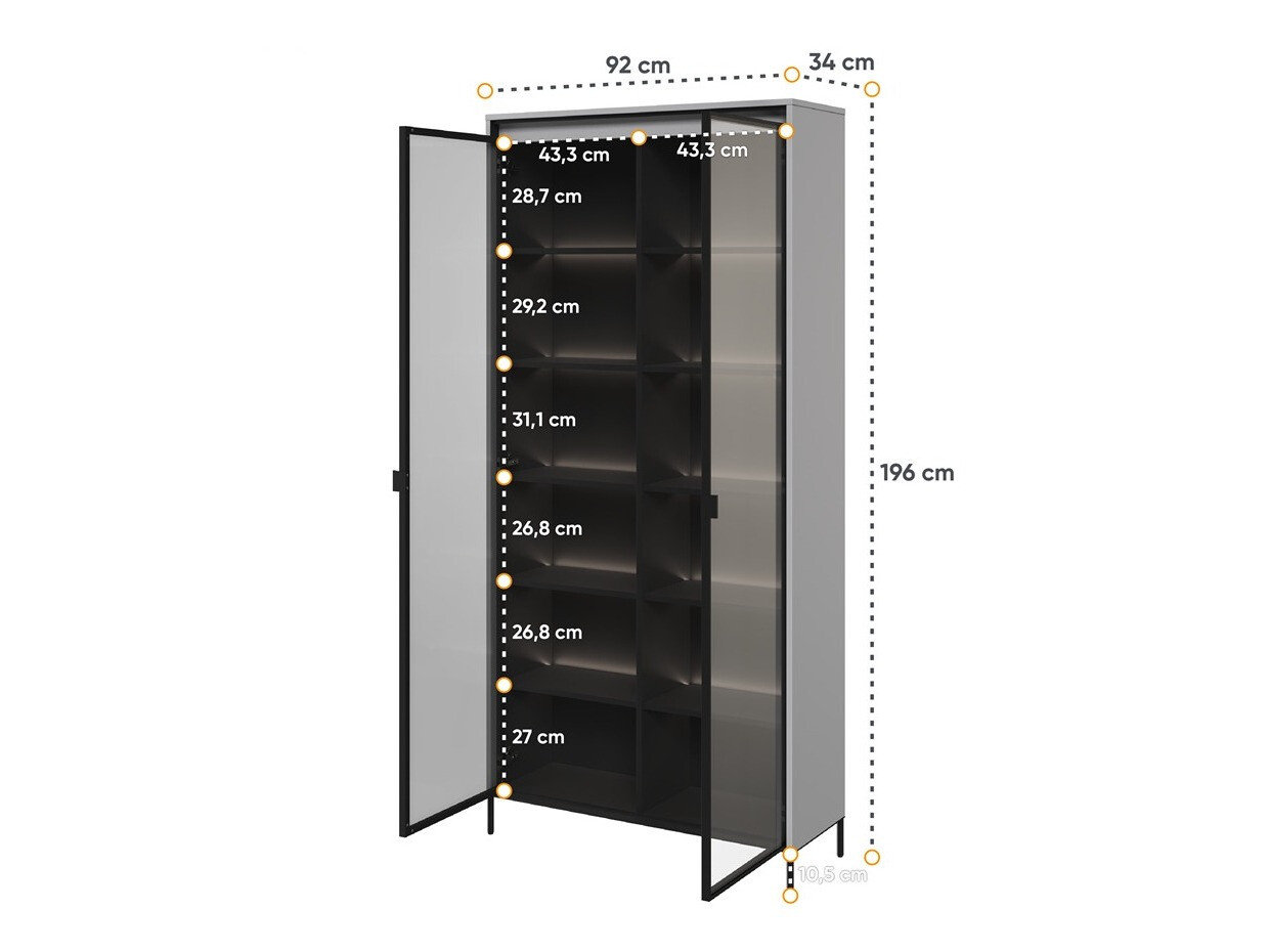 Bookcase Fernolu 106 (Grey + Black)