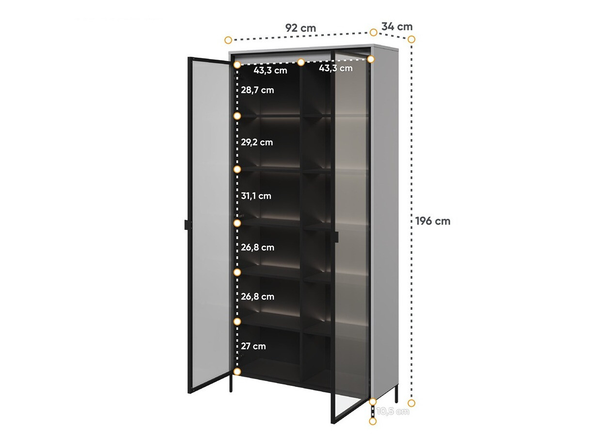 Bookcase Fernolu 106 (Grey + Black)