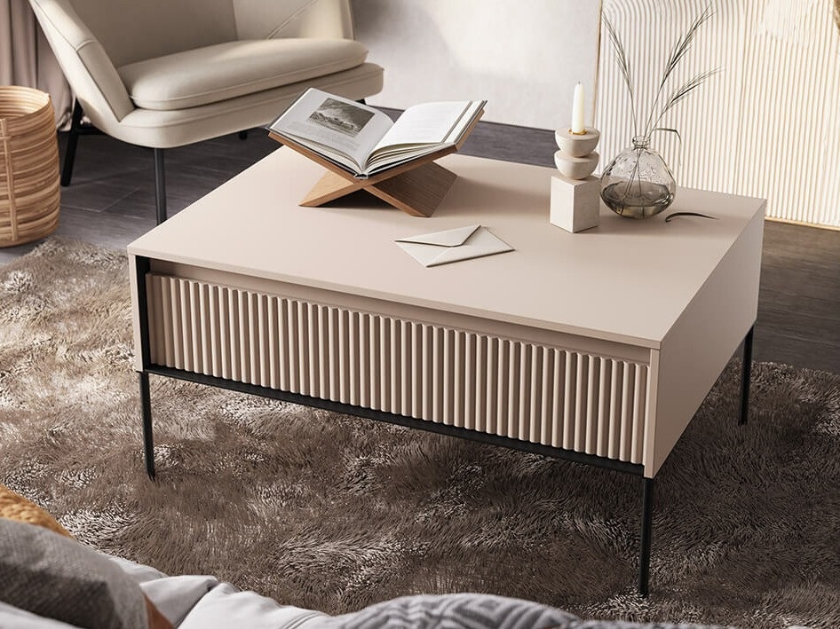 Coffee table Fernolu 110 (Beige + Black)